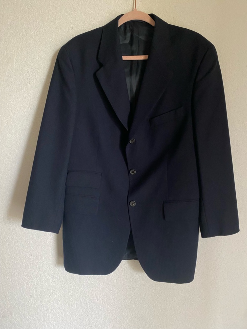 Ralph Ralph Lauren Pure New Wool Classic Navy Single Breasted Office Blazer 40R - Picture 3 of 16